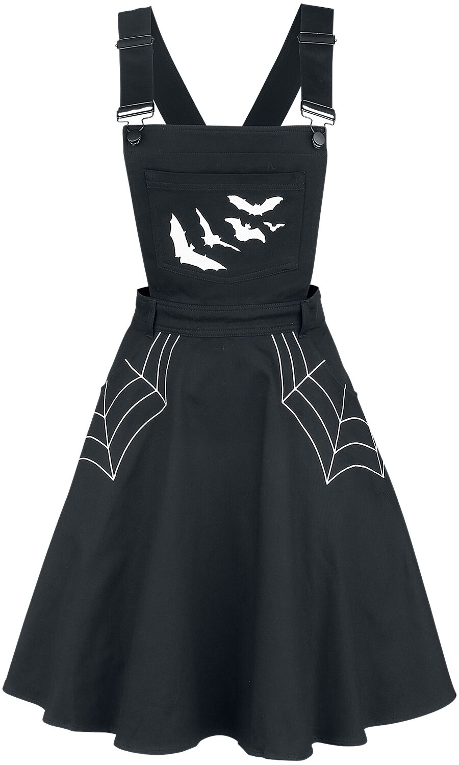 5057633052765 - Hell Bunny Miss Muffet Pinafore Dress Kurzes Kleid schwarz in 3XL