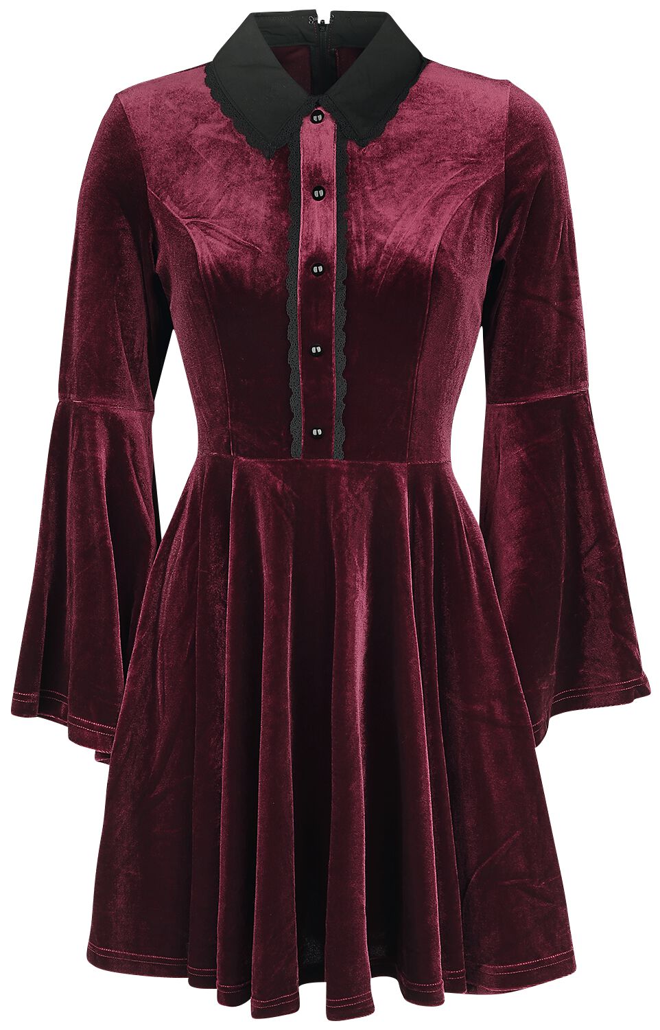 5057633059511 - Hell Bunny Prudence Dress Kurzes Kleid bordeaux in XL