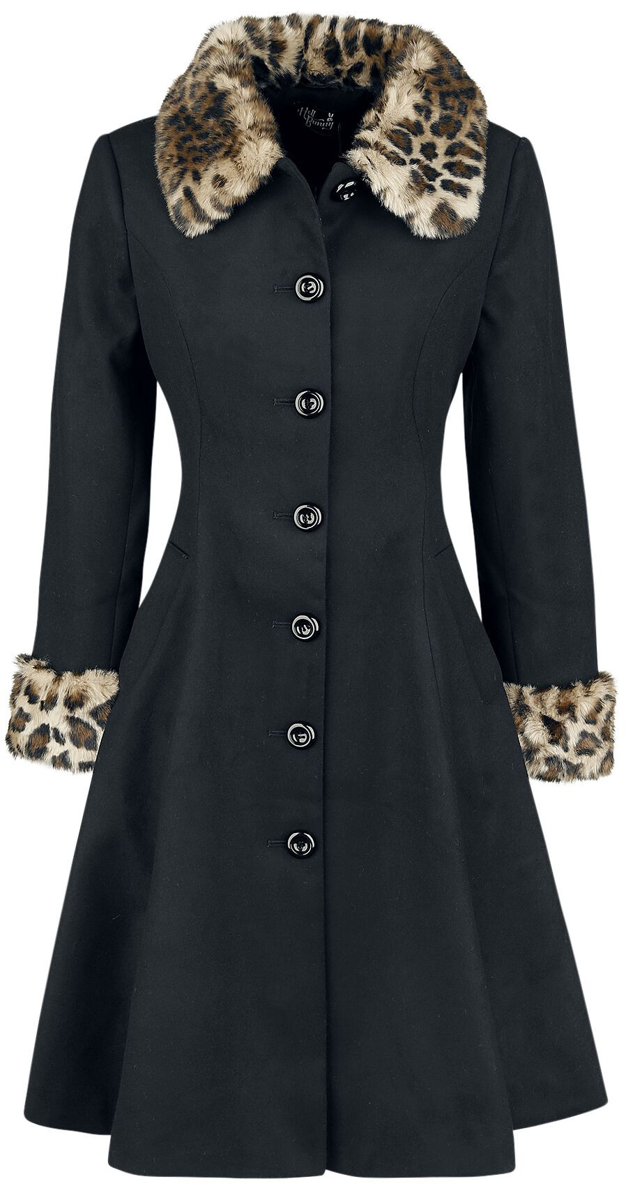 5057633059627 - Hell Bunny Robinson Coat Mantel schwarz leo in S