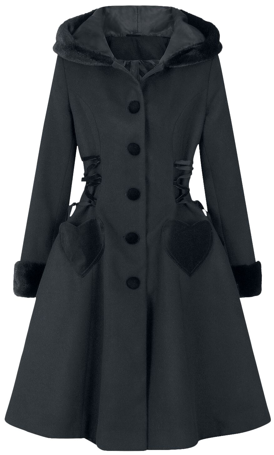 5057633106567 - Hell Bunny Scarlett Coat Mantel schwarz in S