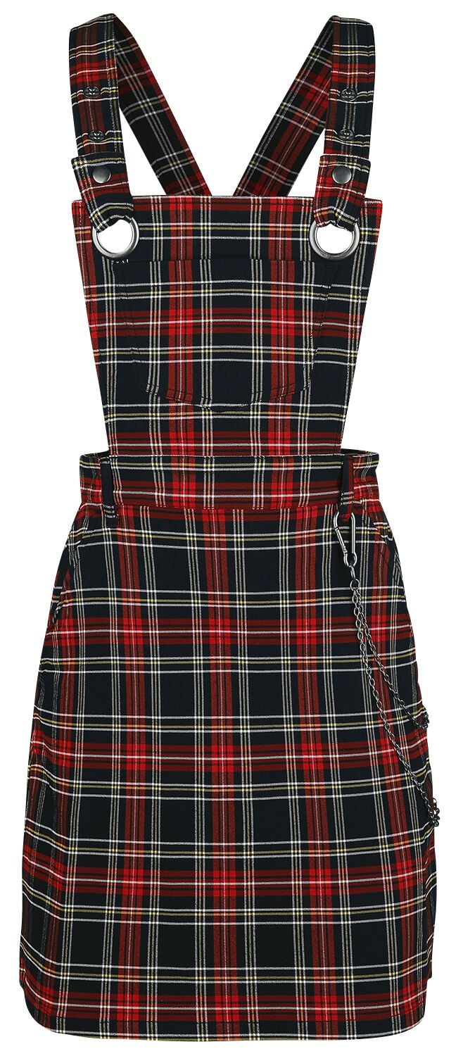 5057633117389 - Hell Bunny Clash Pinafore Dress Mittellanges Kleid schwarz rot in S 5057633117389 - Hell Bunny Clash Pinafore Dress Mittellanges Kleid schwarz rot in S