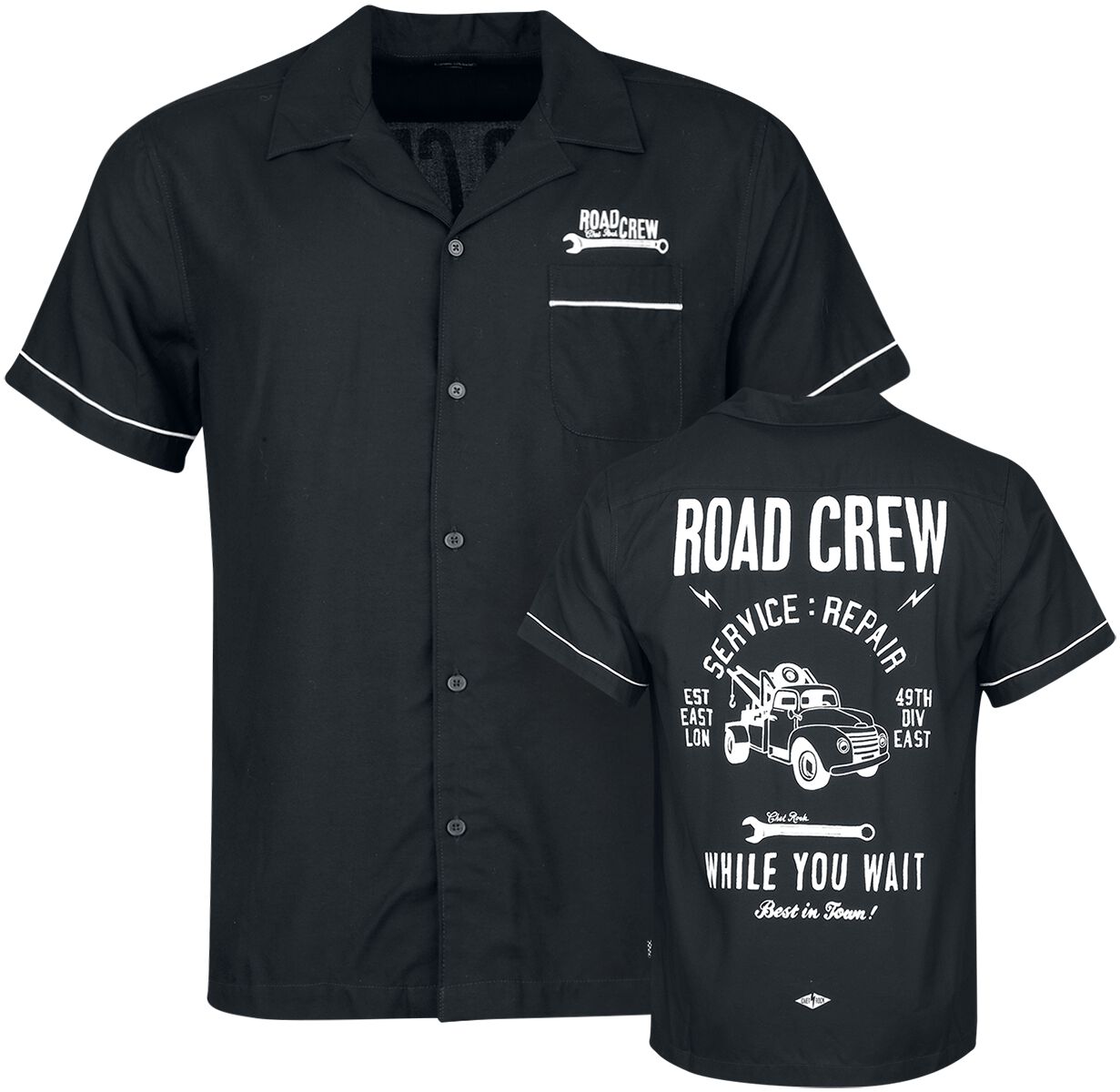 5057633304833 - Roadcrew Shirt Kurzarmhemd schwarz in S