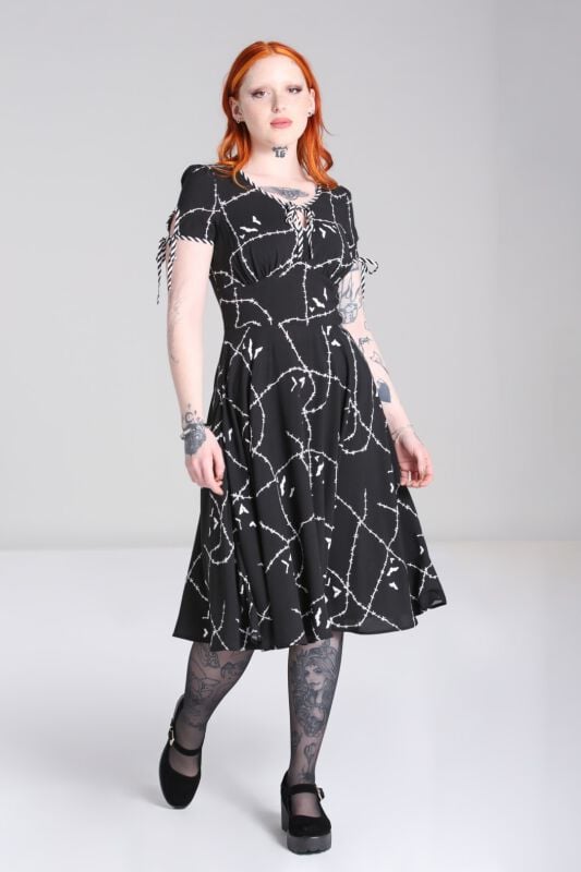 5057633310278 - Hell Bunny Stitches Midi Dress Kurzes Kleid schwarz in XL