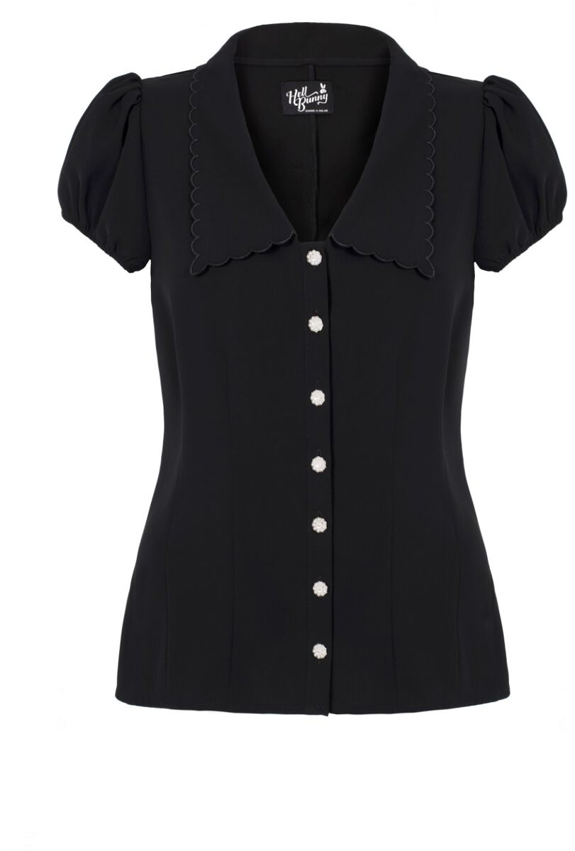5057633314528 - Hell Bunny Maddy Blouse Bluse schwarz in XS 5057633314528 - Hell Bunny Maddy Blouse Bluse schwarz in XS