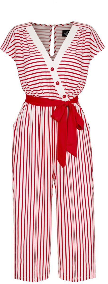 5057633326071 - Hell Bunny Ahoy Jumpsuit Jumpsuit rot weiß in S