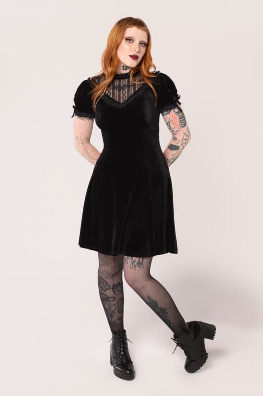 5057633328594 - Hell Bunny Mourning Dress Kurzes Kleid schwarz in XS