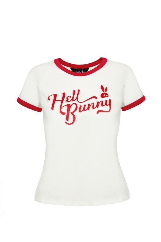 5057633337886 - Hell Bunny Lucy T-Shirt T-Shirt weiß rot in M 5057633337886 - Hell Bunny Lucy T-Shirt T-Shirt weiß rot in M