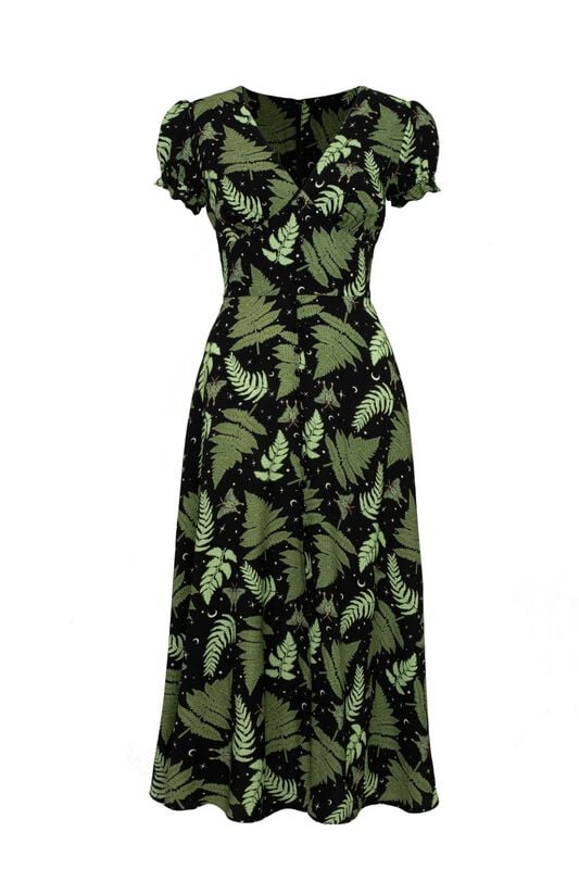 5057633342620 - Hell Bunny Gaia Dress Langes Kleid schwarz grün in XL 5057633342620 - Hell Bunny Gaia Dress Langes Kleid schwarz grün in XL