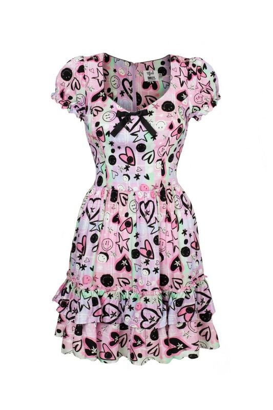 5057633343238 - Hell Bunny Hell Bunny x Smiley Originals Robbie Dress Kurzes Kleid multicolor in S