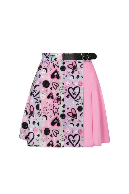 5057633343320 - Hell Bunny Hell Bunny x Smiley Originals Robbe Skirt Kurzer Rock multicolor in M