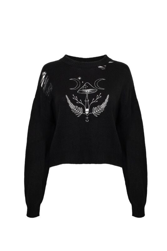 5057633354937 - Hell Bunny Russula Jumper Strickpullover grau in XXL