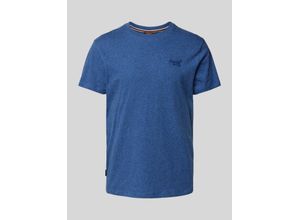 5057847178596 - Herren Vintage Logo T-Shirt aus Bio-Baumwolle mit Stickerei Blau - Größe S