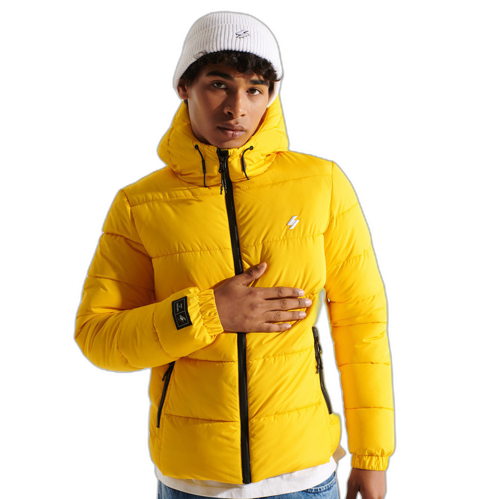 5057847234513 - Mens Sports Steppjacke mit Kapuze Gelb - Größe Xxl