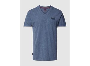 5057847750686 - Mens Essential Logo T-Shirt aus Bio-Baumwolle mit V-Ausschnitt Marineblau - Größe S