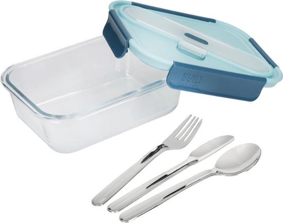 5057982053291 - Built Ny Lunchbox Retro 900 Ml Glas Aqua blau 2-teilig