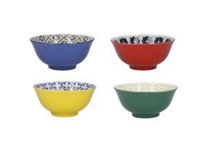 5057982068769 - Kitchencraft - Set de 4 Schalen de Müsli de Keramik in Box de Geschenkbox Schalen für Eis Suppe und anderes Design World de Flavours 15 cm