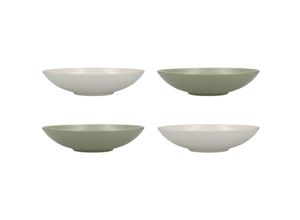 5057982068790 - Kitchen Craft - KitchenCraft Set of 4 Nudelschalen of glasiertes bleifreies Steingut Grün   Creme in Box of Geschenk 22cm