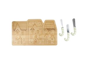 5057982088484 - Kitchencraft - Kitchen Craft KCXMNUTCHS3PC Nussknacker Collection Set de Käse de Bambus 4 Stück Box de Geschenk Keramik braun