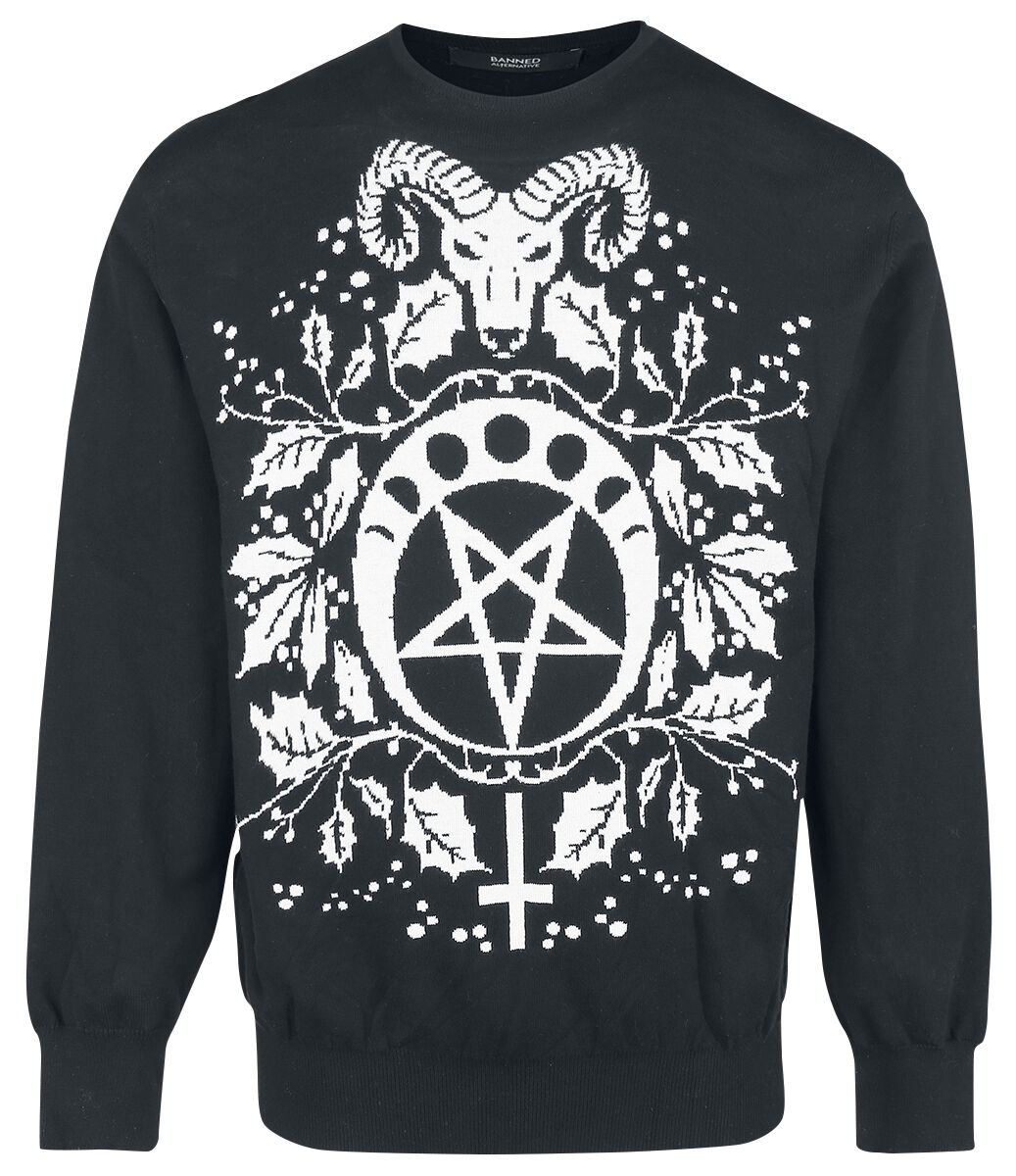 5059075217436 - Pentagram Sweater Weihnachtspullover schwarz in S