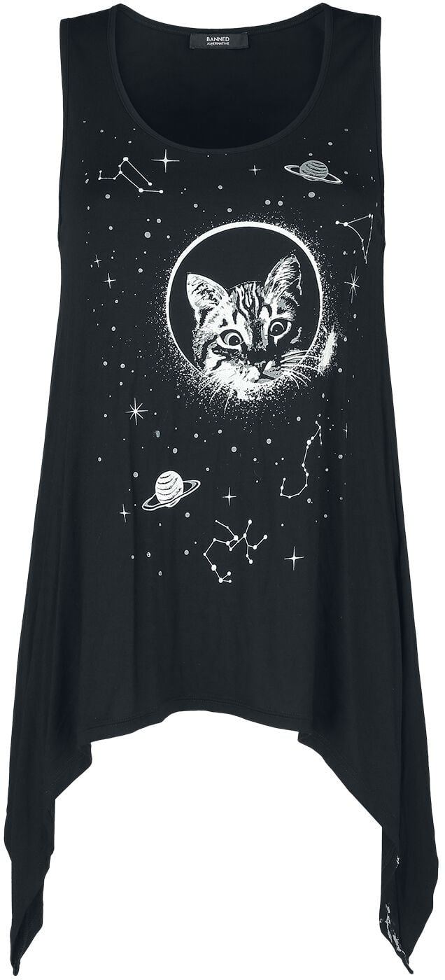 5059075250167 - Space Cat Top Top schwarz in S