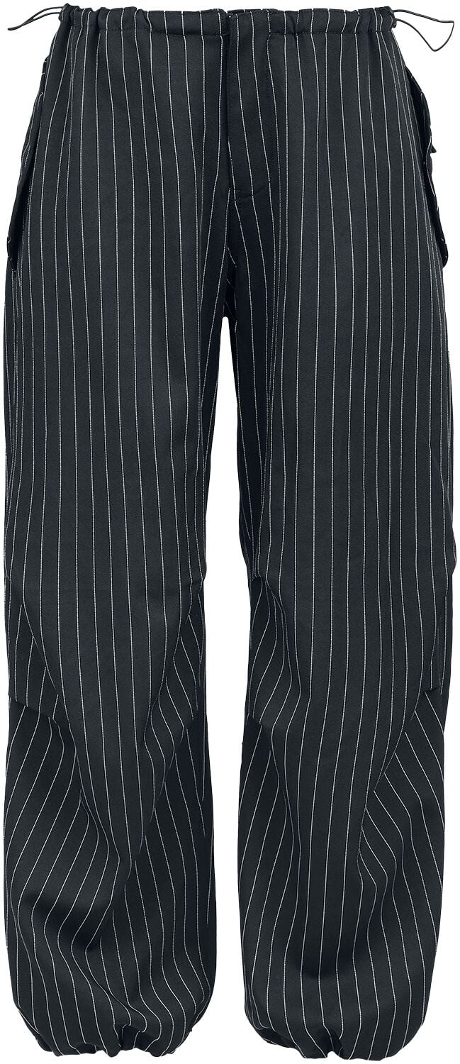 5059075306284 - Raven Pinstripe Trousers Stoffhose schwarz in XS