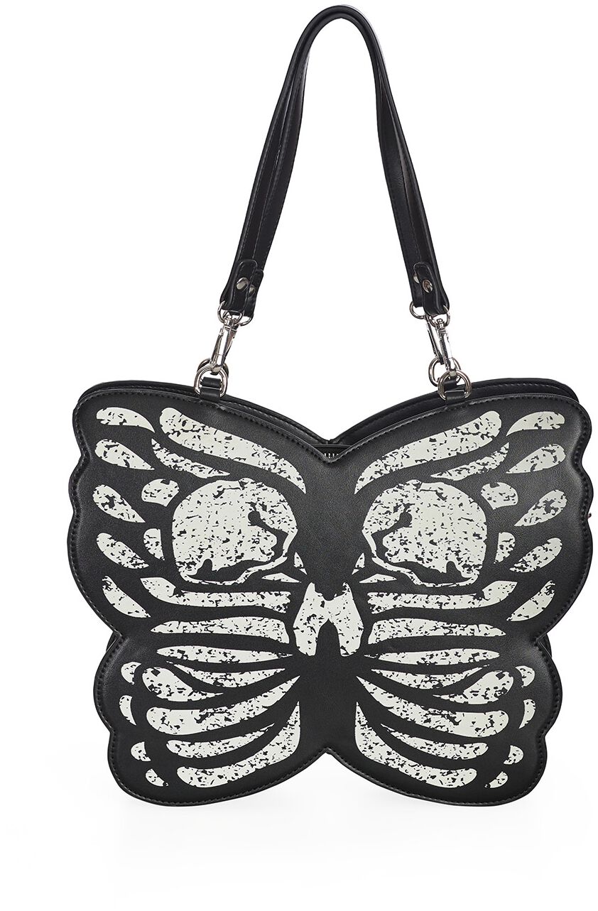 5059075344774 - Mariposa Luz (Glow in the Dark) Handtasche schwarz weiß