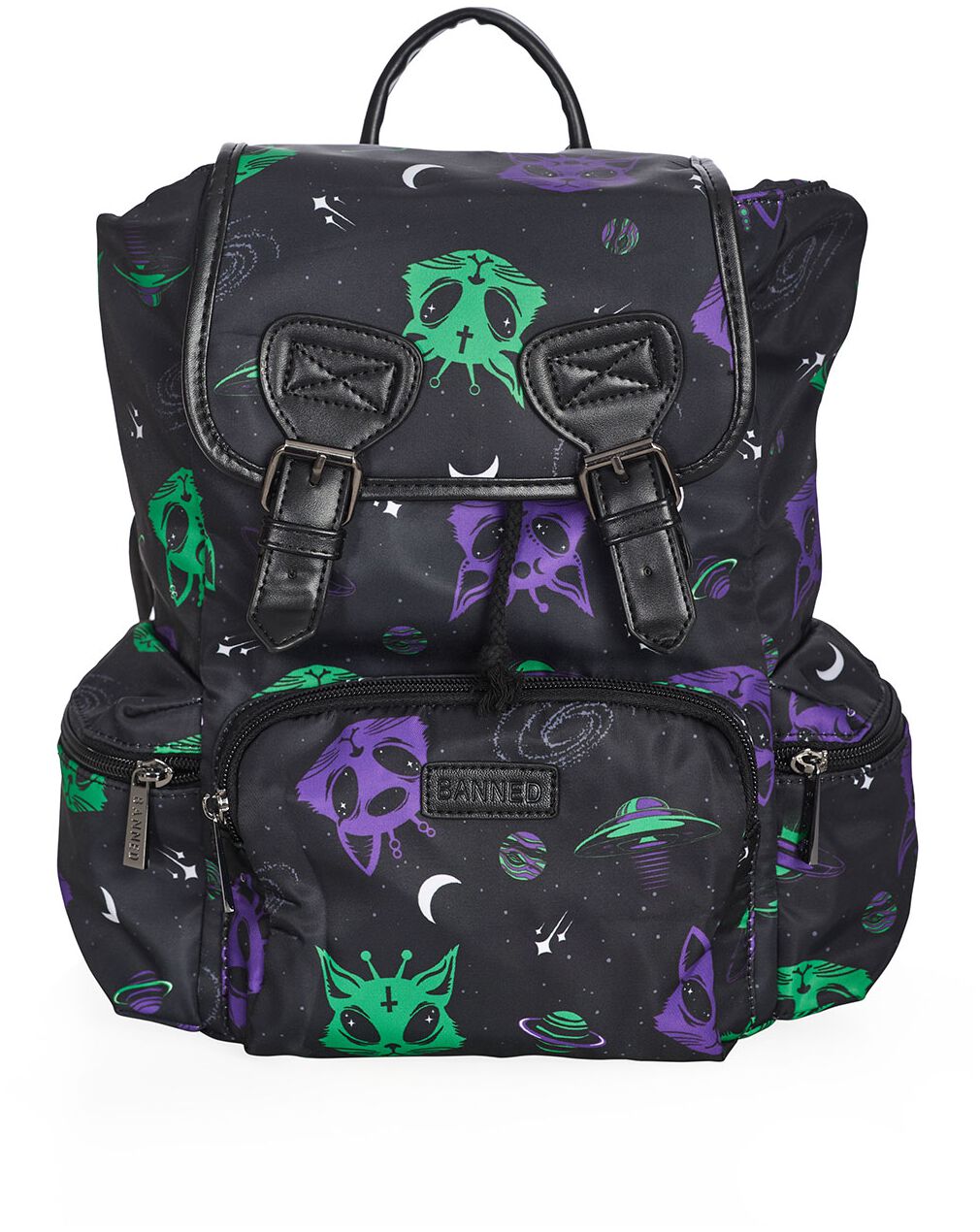 5059075344972 - Alien Space Cat Rucksack schwarz multicolor