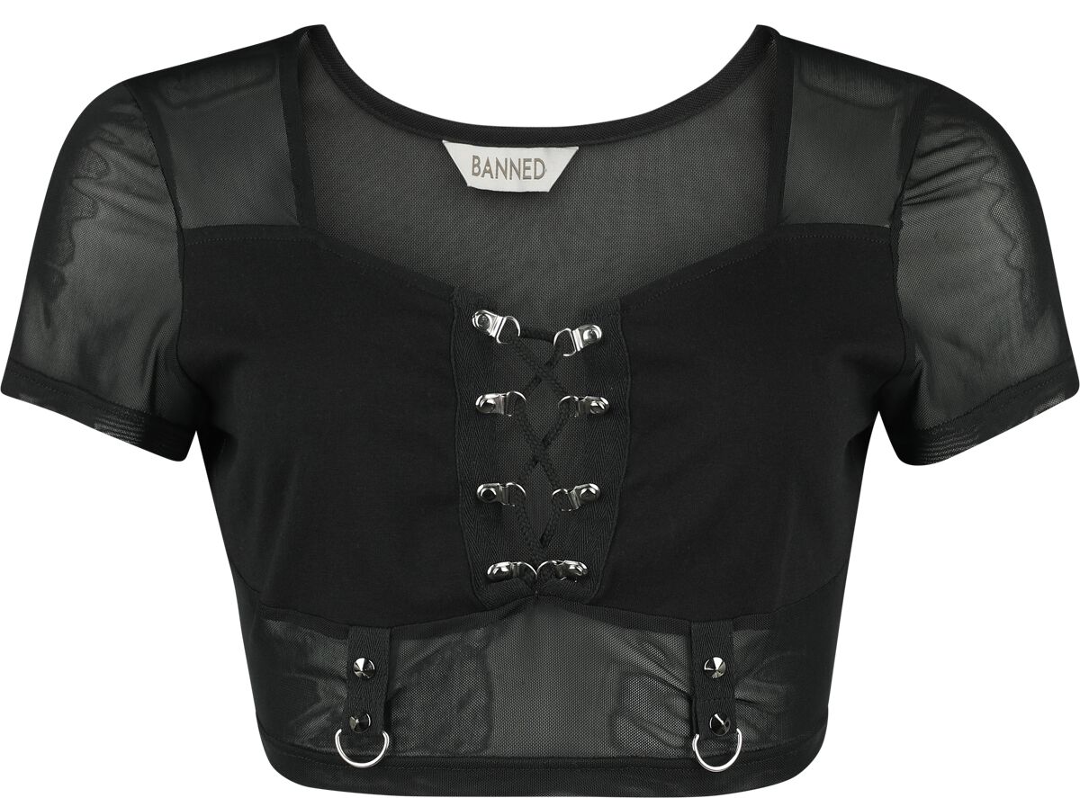 5059075356333 - Shadow Veil Mesh Top T-Shirt schwarz in S 5059075356333 - Shadow Veil Mesh Top T-Shirt schwarz in S
