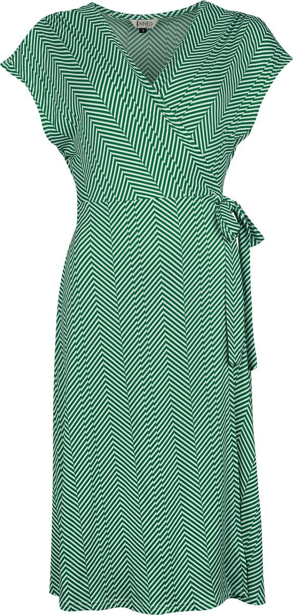 5059075424896 - May Chevron Dress Mittellanges Kleid grün weiß in XXL 5059075424896 - May Chevron Dress Mittellanges Kleid grün weiß in XXL
