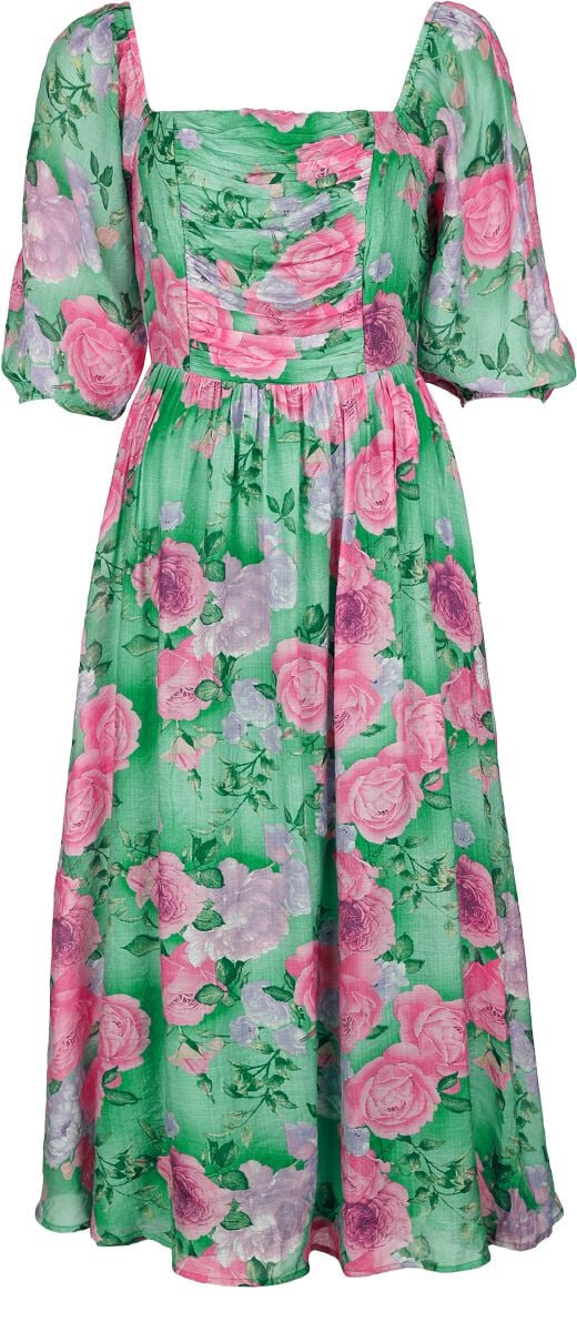 5059075428924 - Sandy Flower Dress Langes Kleid grün pink in XS