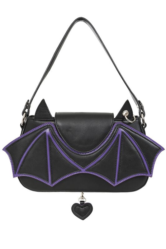 5059075455203 - Batwing Charm Handtasche schwarz lila 5059075455203 - Batwing Charm Handtasche schwarz lila