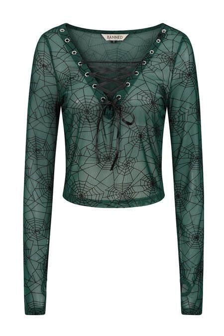 5059075472811 - Zorya Top Langarmshirt grün schwarz in L