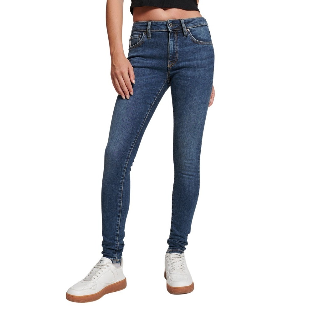 5059726058777 - Womens Röhrenjeans mit Mittlerer Leibhöhe aus Bio-Baumwolle Dunkelblau - Größe 26 32