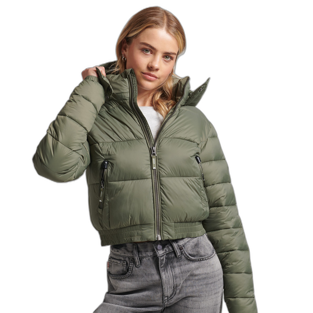 5059726151904 - Womens Kurze Fuji Kapuzenjacke Grün - Größe 44