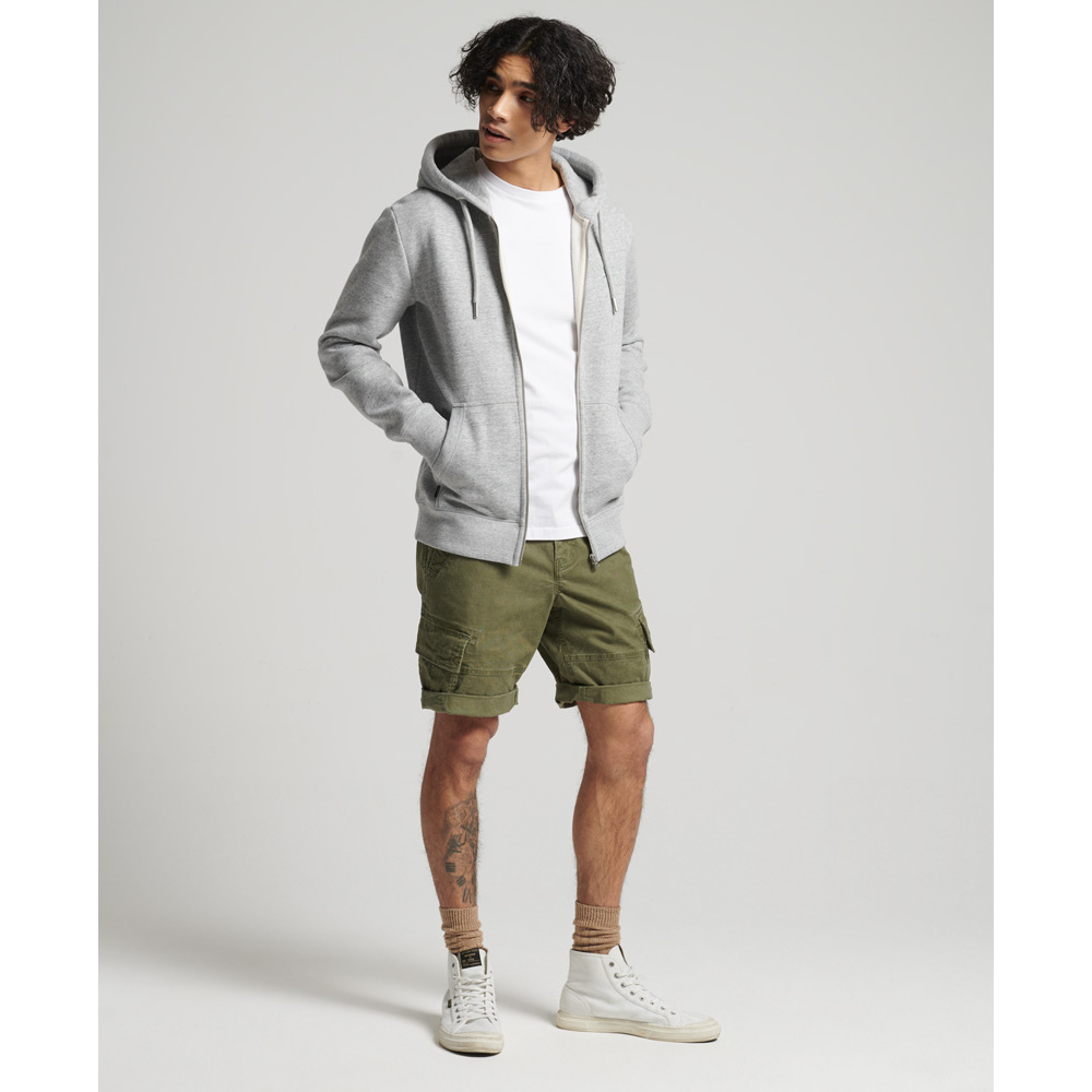 5059726229726 - Mens Kapuzenjacke aus Bio-Baumwolle mit Gesticktem Vintage Logo Grau - Größe Xxxl