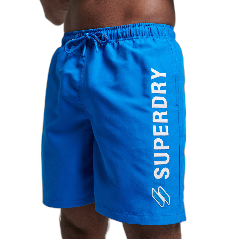 5059726463267 - Herren 19-Zoll-Badeshorts mit Applikation aus Recyceltem Material Blau - Größe S