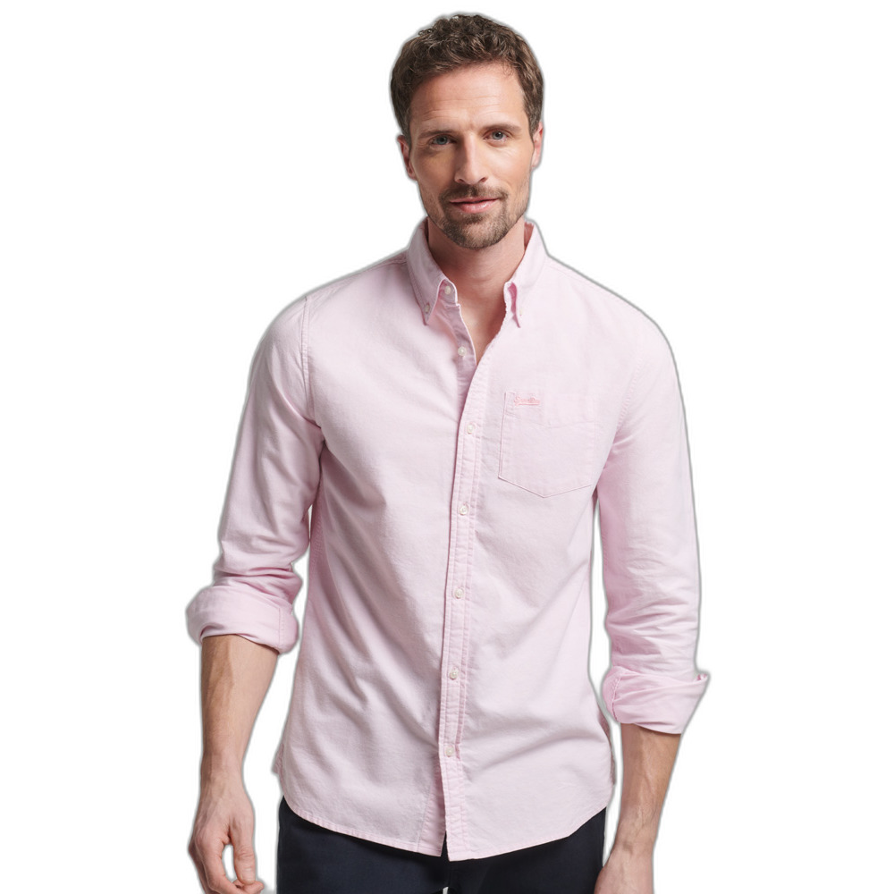 5059726471354 - Herren Langärmeliges Oxfordhemd aus Bio-Baumwolle Pink - Größe M