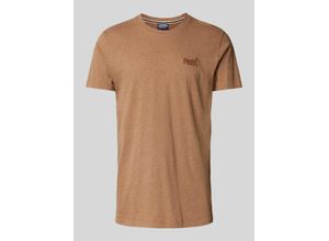 5059726790028 - Herren Essential T-Shirt aus Bio-Baumwolle mit Logo Braun - Größe S