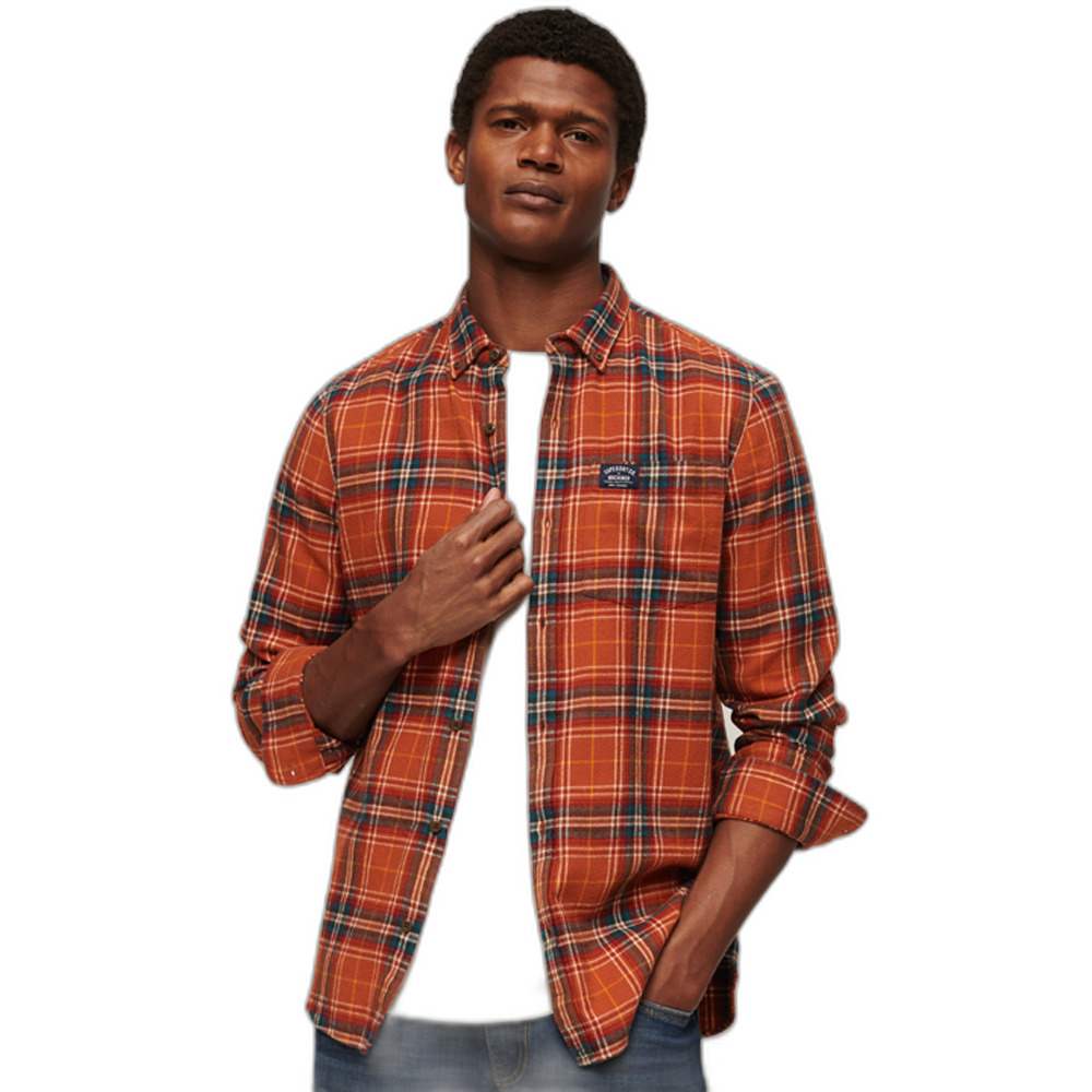 5059726813376 - Herren Langärmeliges Holzfällerhemd aus Bio-Baumwolle Orange - Größe M 5059726813376 - Herren Langärmeliges Holzfällerhemd aus Bio-Baumwolle Orange - Größe M