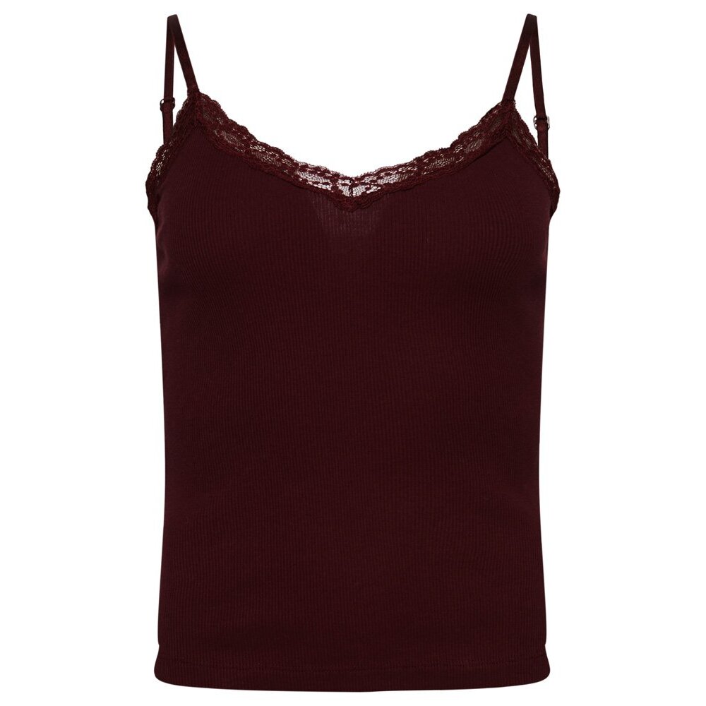 5059726915063 - Geripptes Camisole-Top aus Bio-Baumwolle mit Spitzeneinfassung Frau Essential