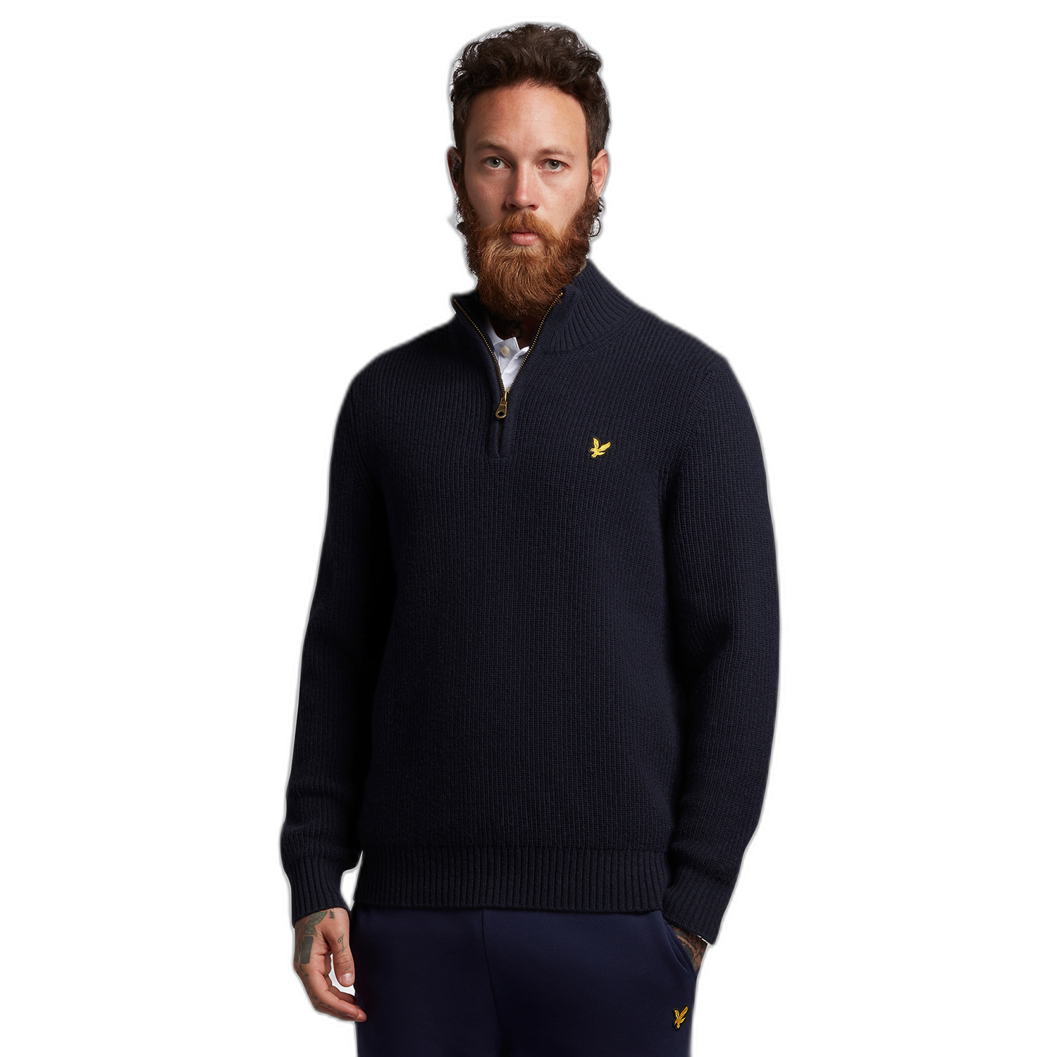 5059775275330 - Gerippter Pullover mit 1 4 Reißverschluss Lyle & Scott