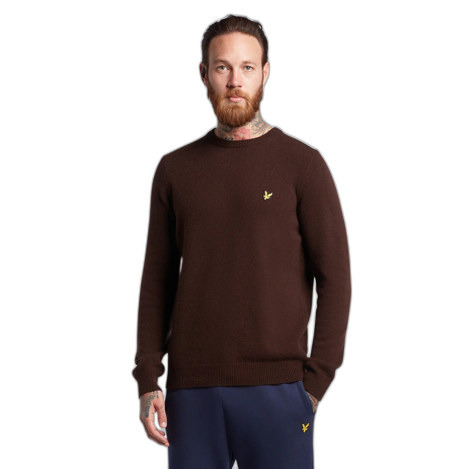 5059775278737 - Pullover mit Rundhalsausschnitt aus Wollmischgewebe Lyle & Scott