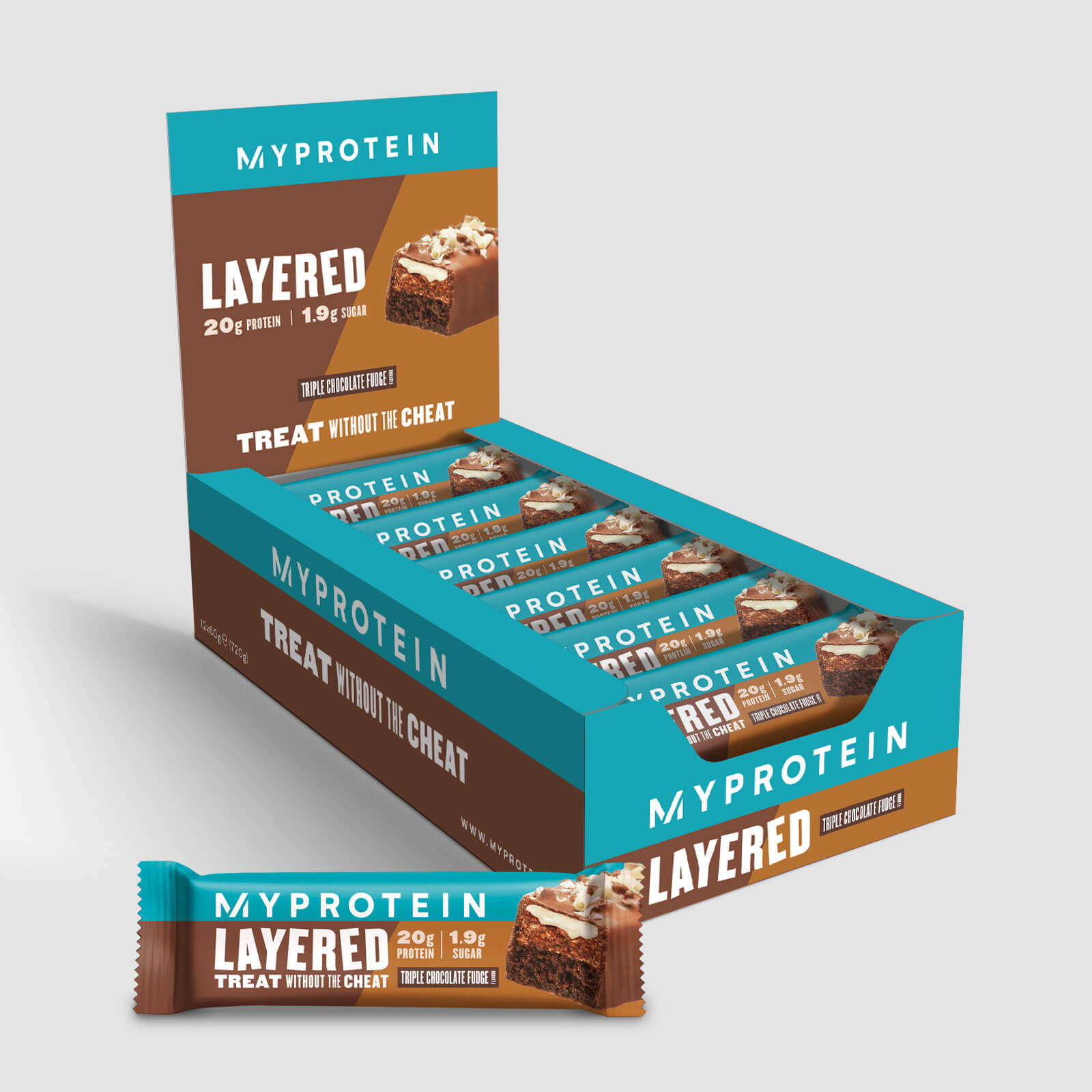 5059883177373 - 6 Layer Proteinriegel - 12 x 60g - Triple Chocolate Fudge - NEW