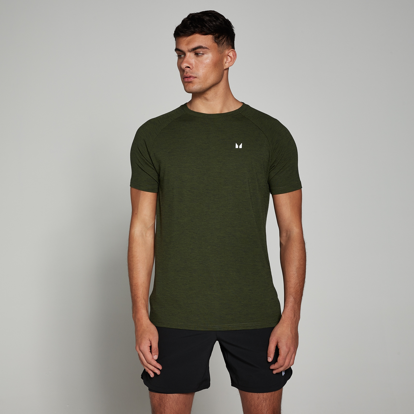 5059883223711 - Herren Performance Kurzarm-T-Shirt – Army Green meliert - L