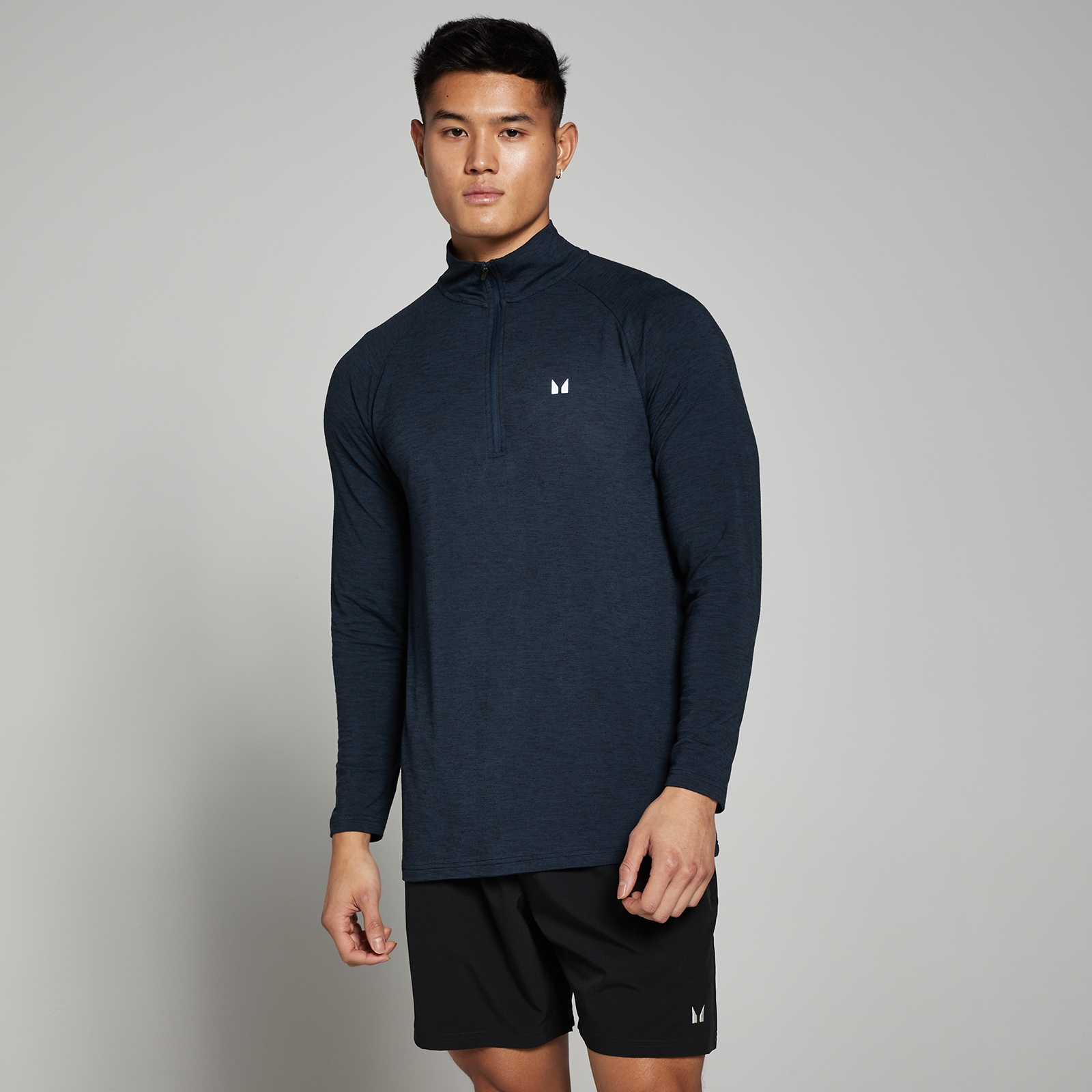 5059883225012 - Performance Oberteil mit 1 4-Reißverschluss für Herren – Navy meliert - XXL