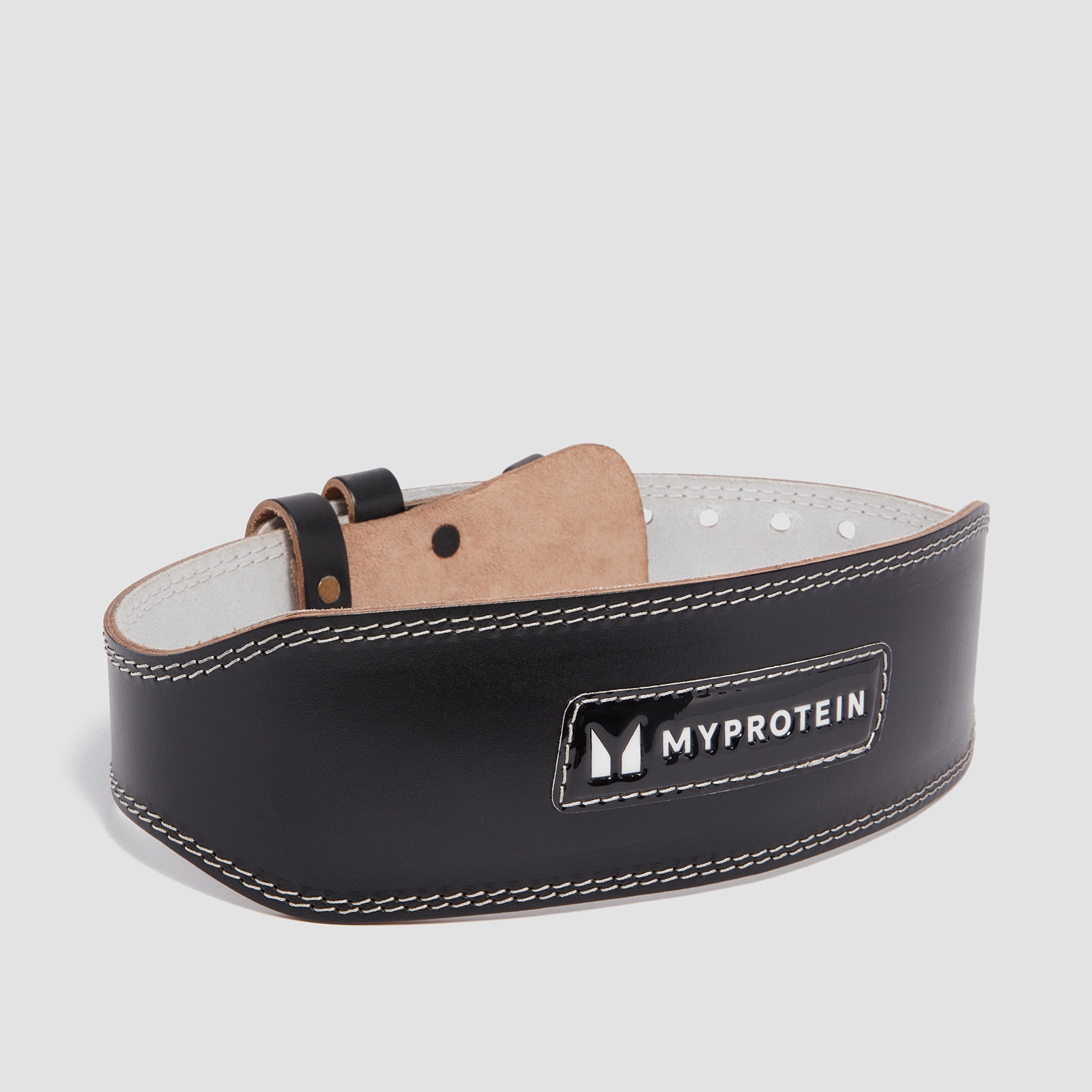 5059883225647 - Myprotein Gewichthebergürtel aus Leder – Schwarz - Small (23-32 Inch)