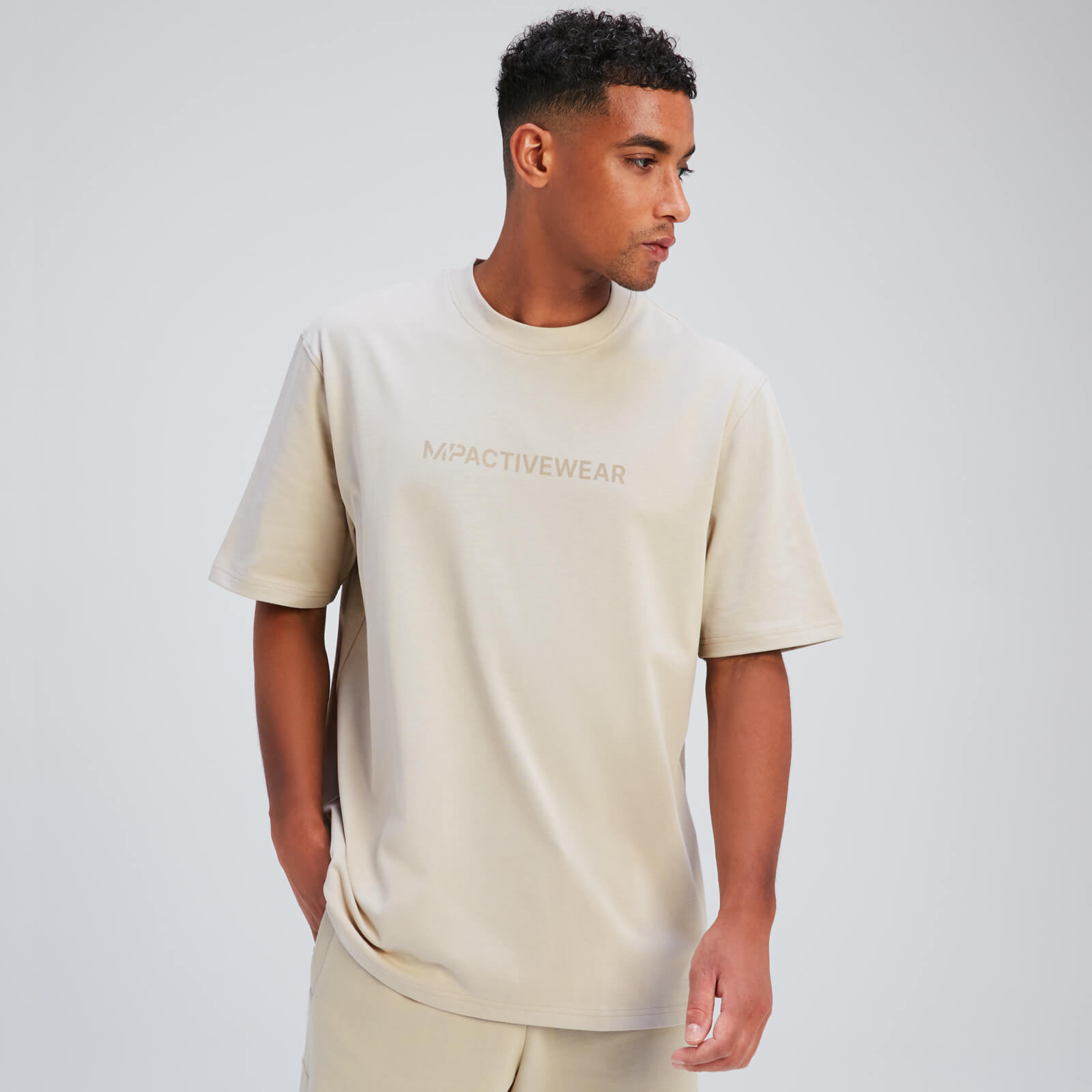 5059883247076 - Herren Rest Day Oversized T-Shirt – Leinwandgrau  - XS