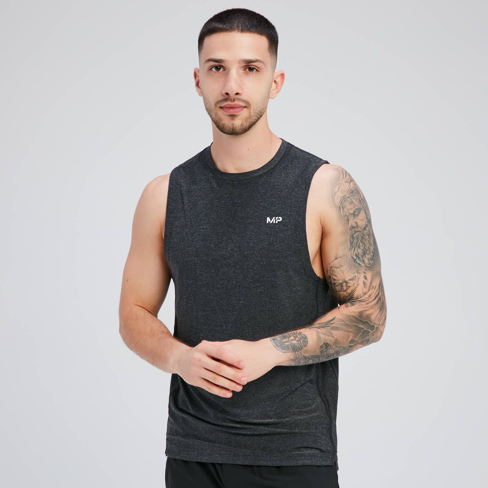 5059883253466 - Herren Tempo Tanktop – Schwarz meliert - XS