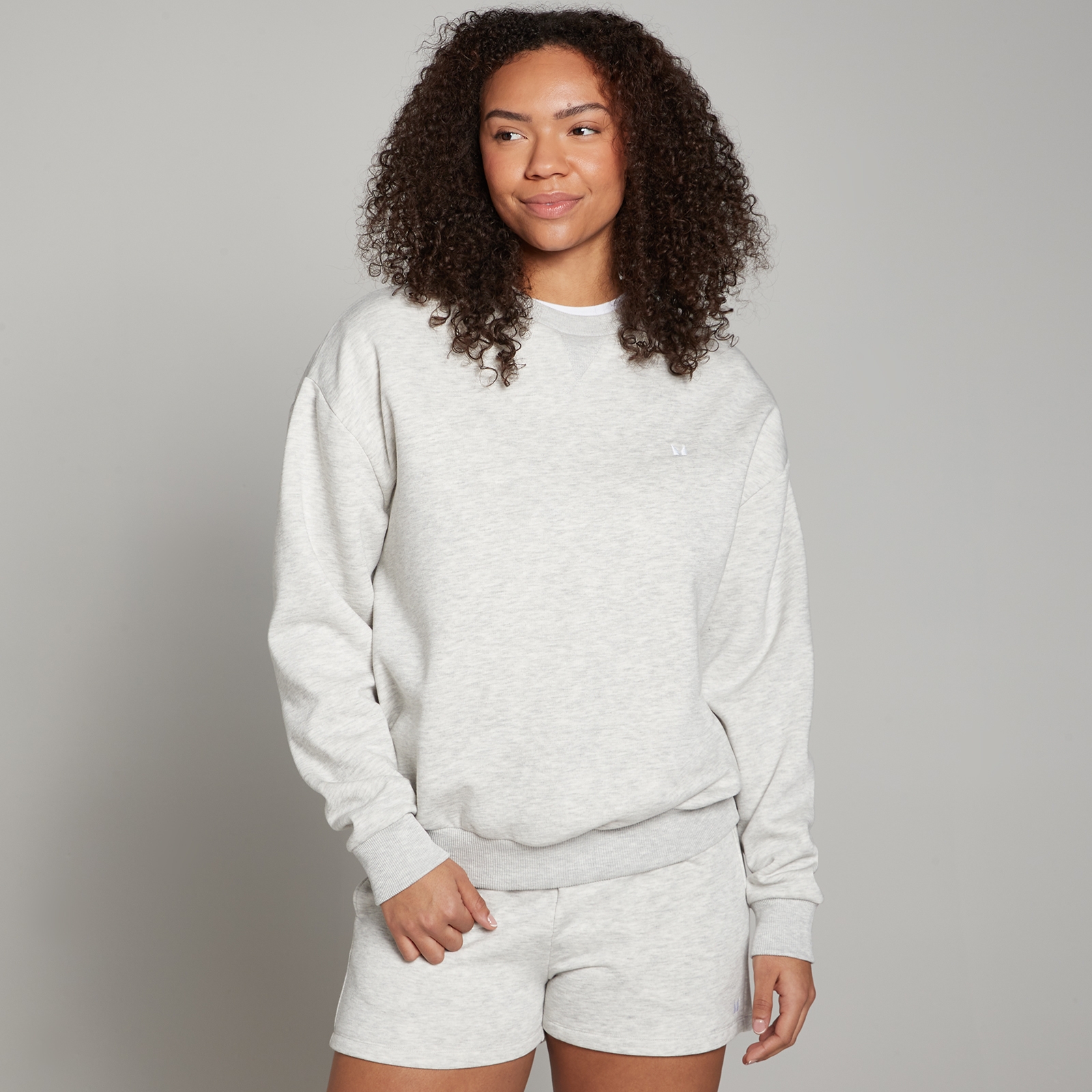 5059883265537 - Damen Basics Oversize-Sweatshirt – Hellgrau  - XXS