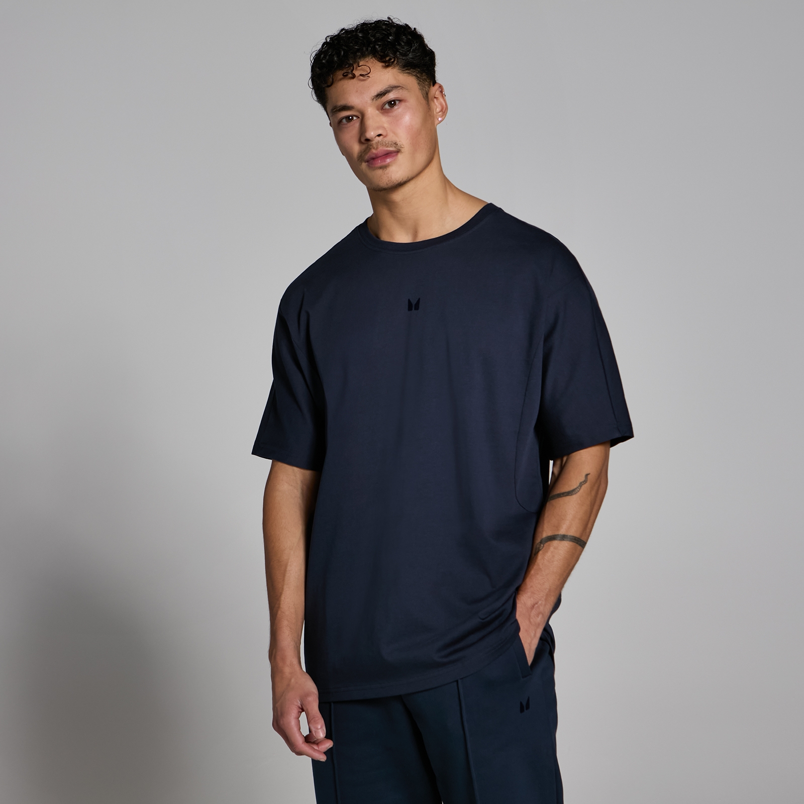 5059883273013 - Herren Lifestyle Oversized-T-Shirt – Dunkles Marineblau - XS